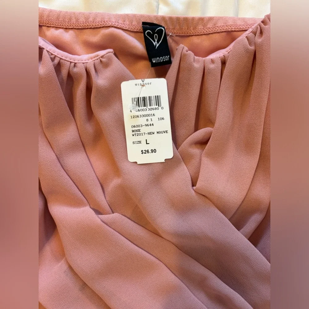 Off the shoulder women blouse, mauve color - Picture 3 of 8